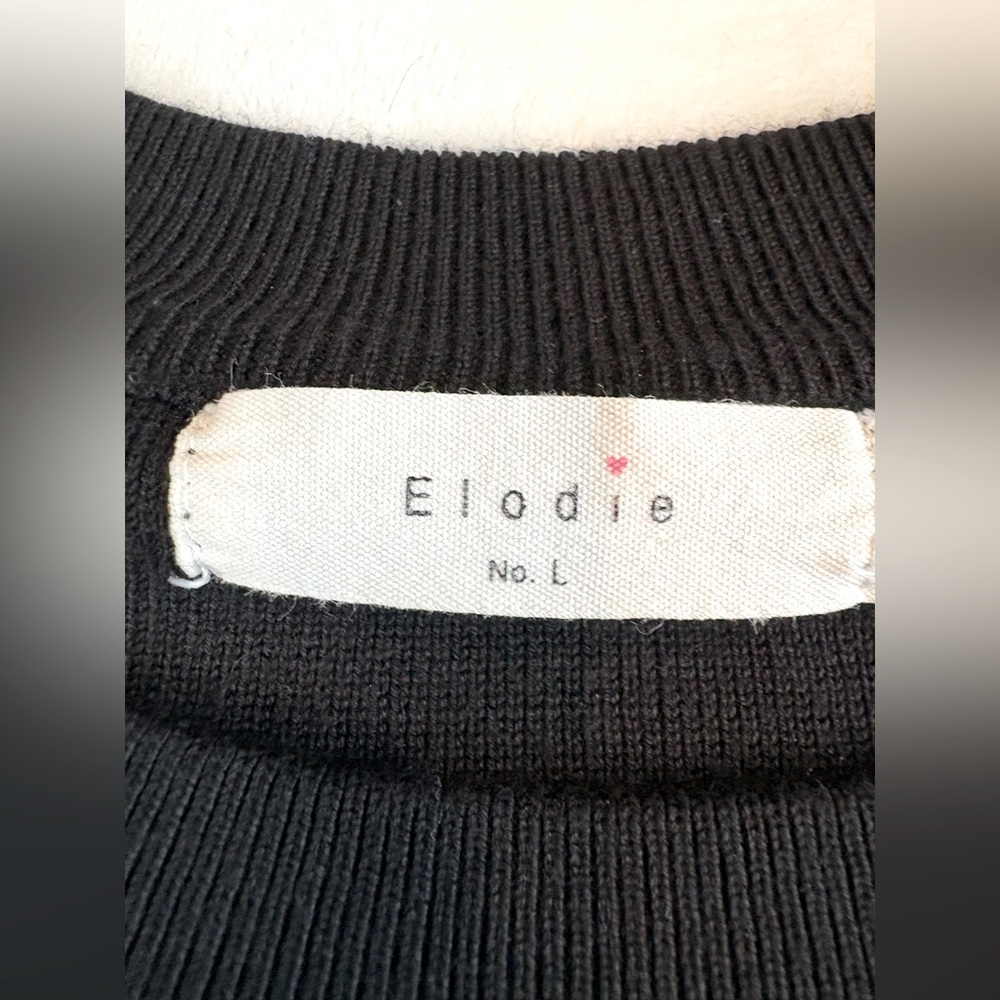 Elodie Black Ruffled Crop Blouse - Size Large - Picture 12 of 14